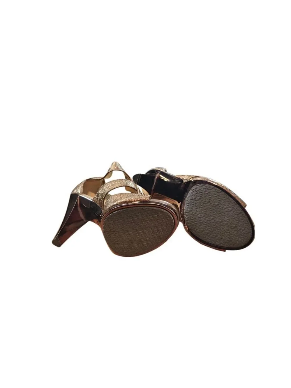 Michael Kors Bronze Metallic Zipper Heels